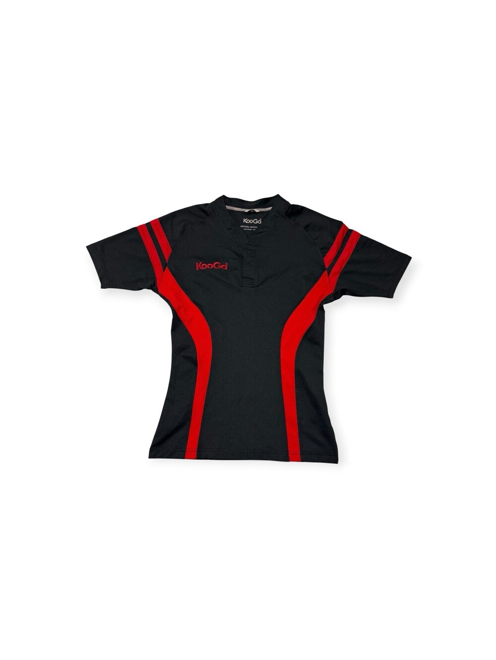 KooGa Rugby Jersey Shirt Men Large L Black Red Performance Training Top Athletic